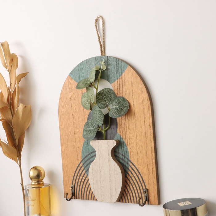 Крючки декоративные дерево Крючки декоративные дерево "Абстракция. Радуга и пятна" 1,5х19,5х23,5 см