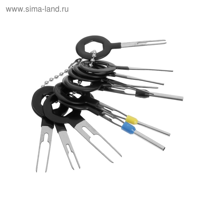 Инструмент для автоэлектроники, прорезиненный, набор 11 предметов