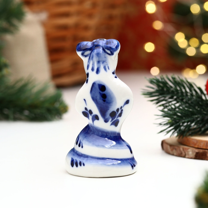 Сувенир Сувенир "Змейка Маша", 10 х 5 см, гжель