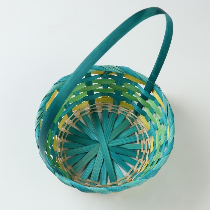 Корзина плетеная, 20,3 х 20,3 х 9,5/33 см, зеленый, бамбук Корзина плетеная, 20,3 х 20,3 х 9,5/33 см, зеленый, бамбук