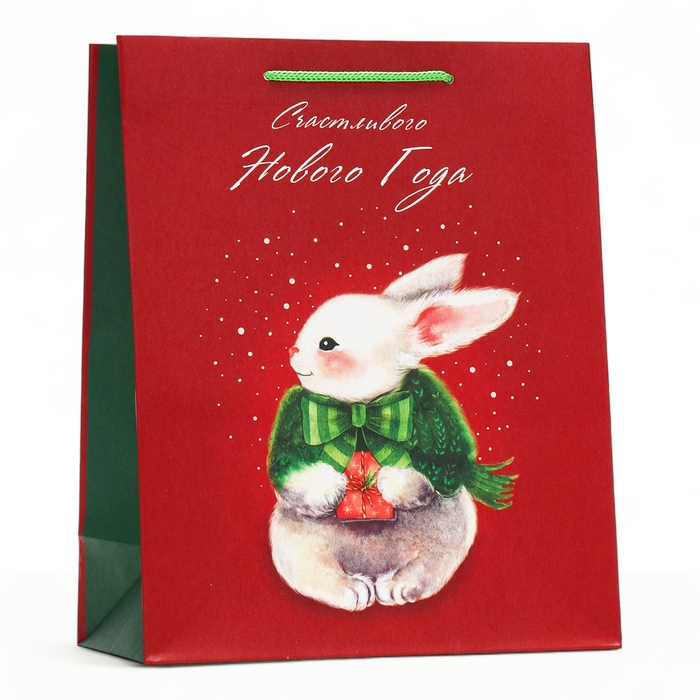 Новый год. Пакет подарочный Новый год. Пакет подарочный "Милый кролик", 26 х 32 х 12 см.