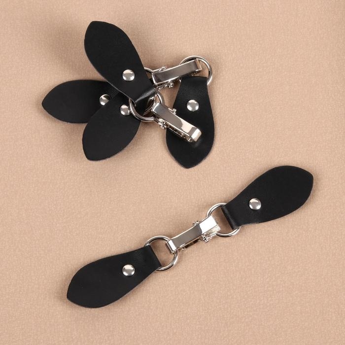 Застёжка-клевант 15,5 × 3 см, 3 шт, цвет чёрный/серебряный Застёжка-клевант 15,5 × 3 см, 3 шт, цвет чёрный/серебряный