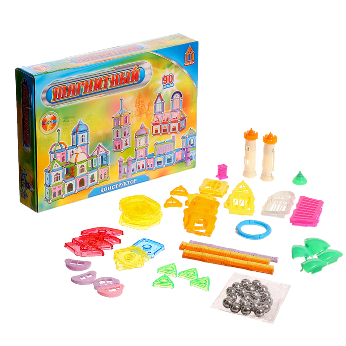Конструктор магнитный «Построй свой дом», 90 деталей Конструктор магнитный «Построй свой дом», 90 деталей