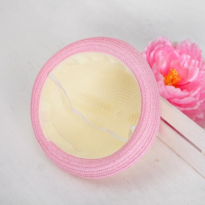 Панама детская соломенная для девочки «Пандочка», р-р 54, 2-6 лет Панама детская соломенная для девочки «Пандочка», р-р 54, 2-6 лет