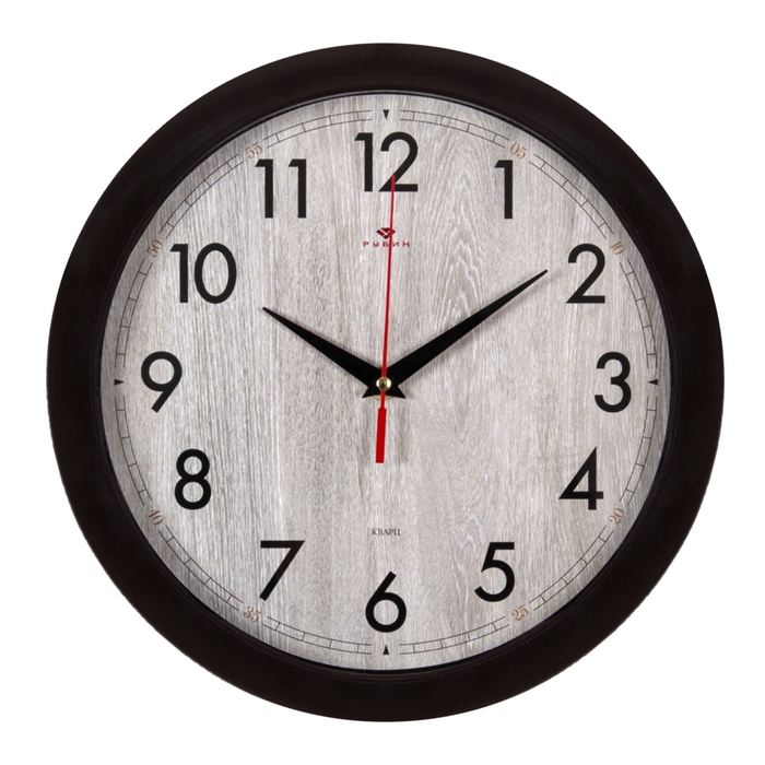 Часы настенные, интерьерные  Часы настенные, интерьерные "Структура дерева", d-29 см, корпус коричневый