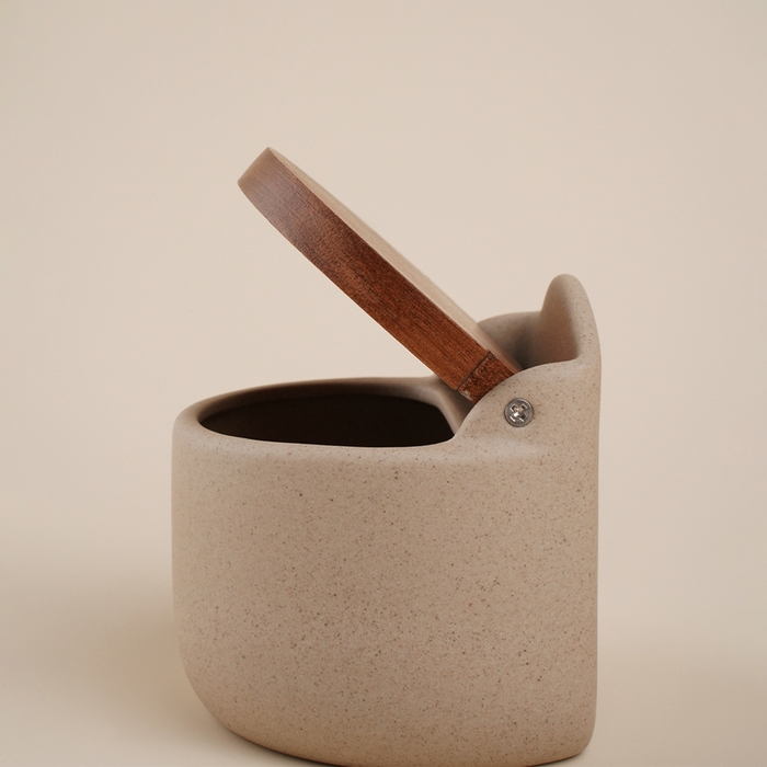 Набор банок керамических для сыпучих продуктов на подставке SL Home &laquo;Стоун форест&raquo;, 4 предмета: 3 банки 350 мл, подставка 34&times;10 см