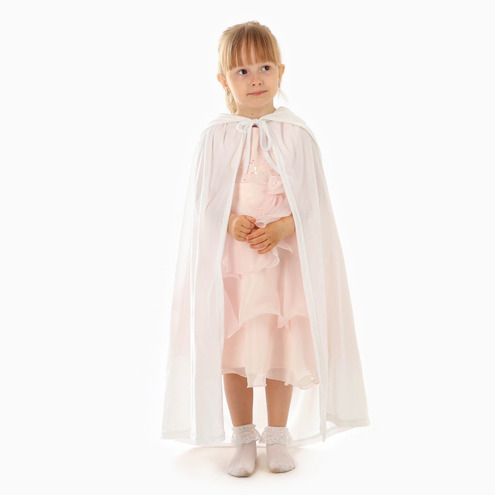 Карнавальный плащ детский, плюш белый, длина 110 см Карнавальный плащ детский, плюш белый, длина 110 см
