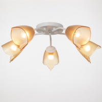 Люстра Оникс 5х15Вт E27 белый-коричневый 52х52х15см BayerLux