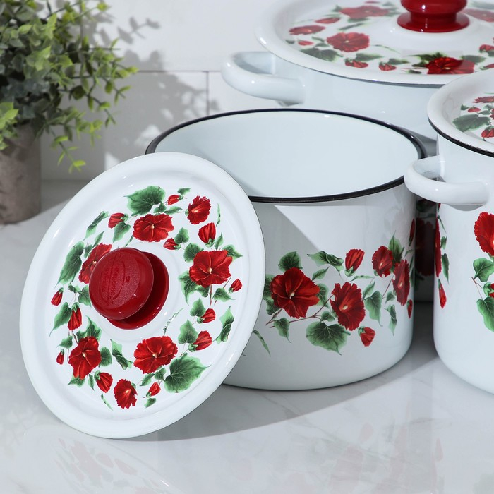 Набор эмалированных кастрюль «Рамо», 3 предмета: 3,5 л, 5,5 л, 8 л Набор эмалированных кастрюль «Рамо», 3 предмета: 3,5 л, 5,5 л, 8 л