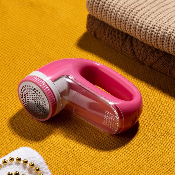 Машинка для удаления катышков LuazON LUK-06, индикатор, 220 В, АКБ, розовая Машинка для удаления катышков LuazON LUK-06, индикатор, 220 В, АКБ, розовая