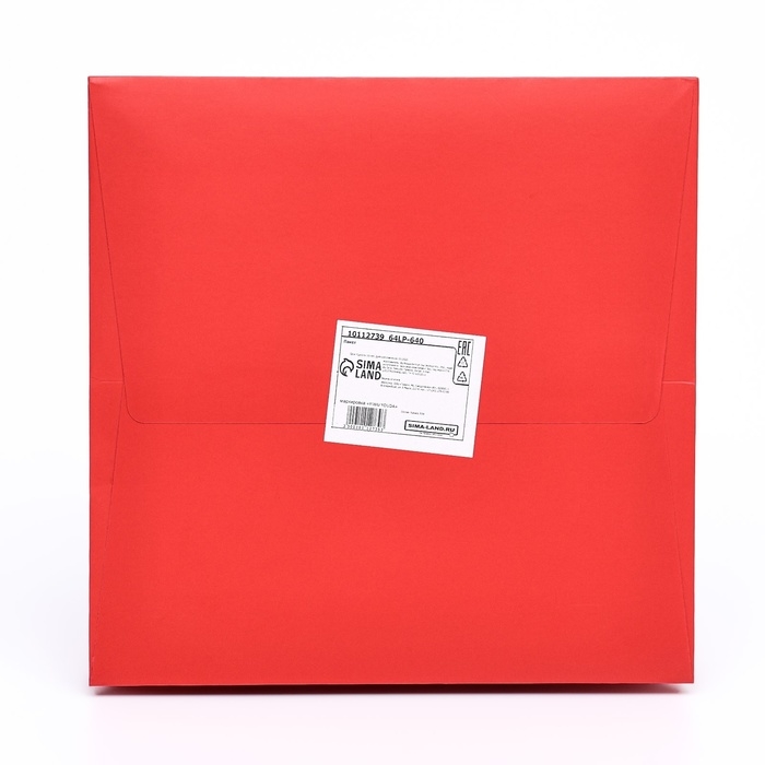 Пакет крафт с квадратным дном и окном, 20 х 20 х 20 см, красный Пакет крафт с квадратным дном и окном, 20 х 20 х 20 см, красный