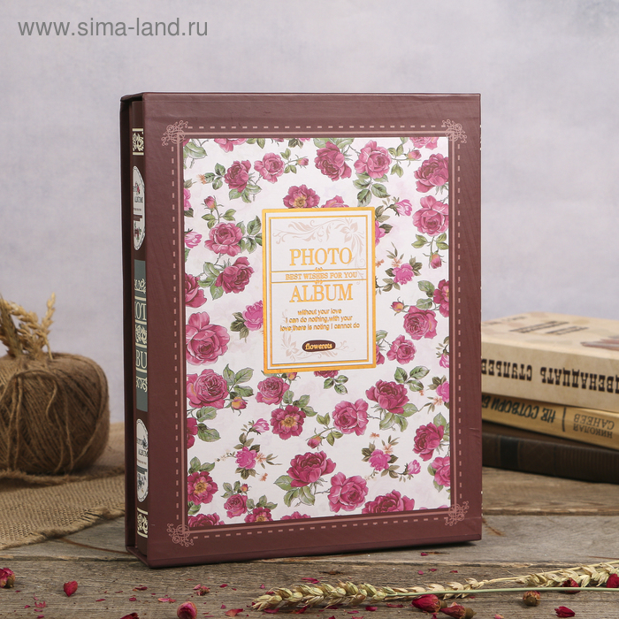 Фотоальбом магнитный 20 листов Фотоальбом магнитный 20 листов "Россыпь цветов" в коробке МИКС 29,3х23,5х5,7 см