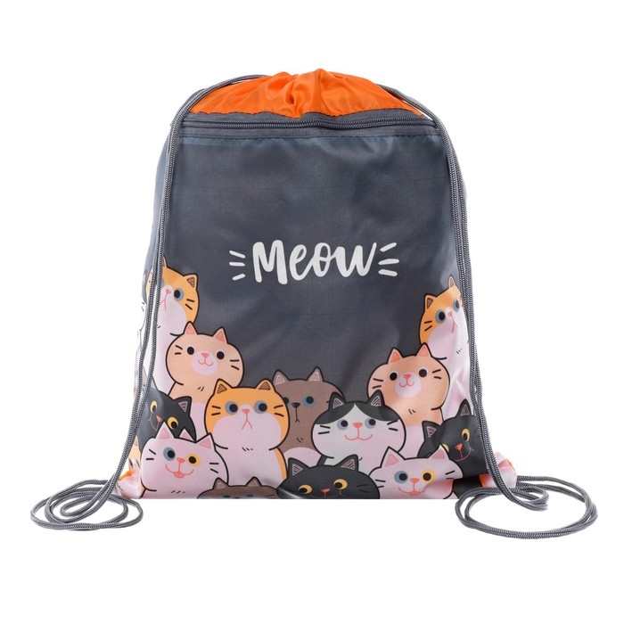 Мешок для обуви с карманом 420 х 340 мм, Calligrata МСО-7С, (мягкий полиэстер, плотность 210D),  Мешок для обуви с карманом 420 х 340 мм, Calligrata МСО-7С, (мягкий полиэстер, плотность 210D), "Коты"