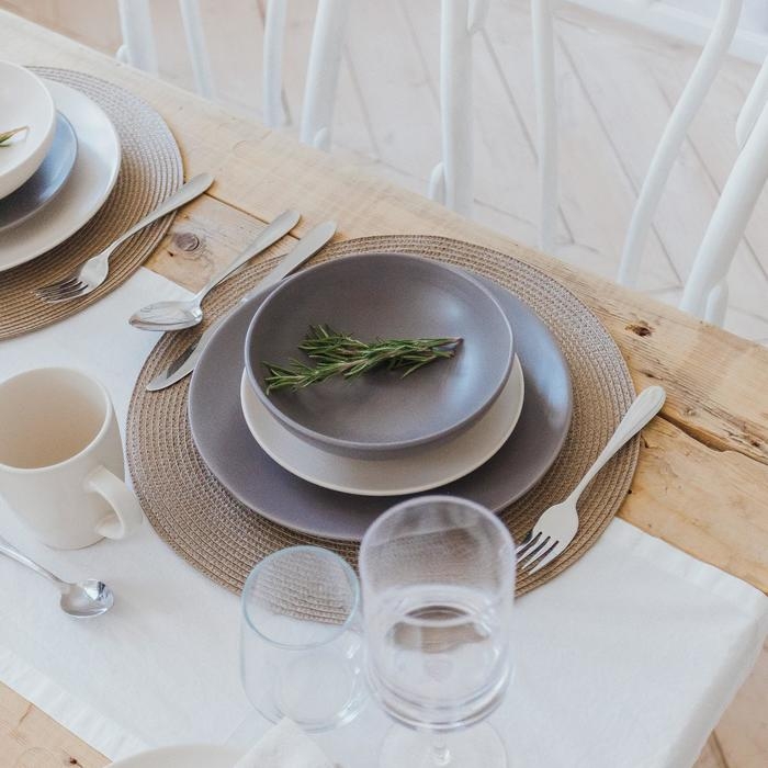 Тарелка десертная керамическая Доляна «Пастель», d=19 см, цвет серо-коричневый Тарелка десертная керамическая Доляна «Пастель», d=19 см, цвет серо-коричневый