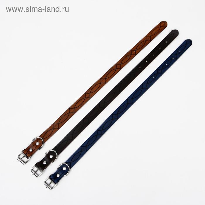 Ошейник с основой из термопластичной резины, тисненый, 48 х 2 см, микс цветов Ошейник с основой из термопластичной резины, тисненый, 48 х 2 см, микс цветов