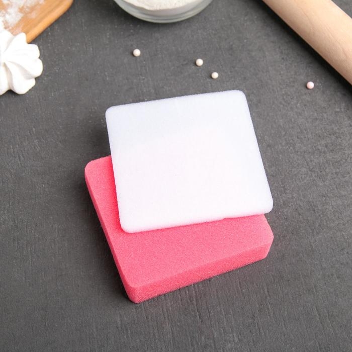 Набор матов для моделирования и сушки цветов из мастики, 9,5×9,5×1,5 см, 2 шт, цвет белый, розовый Набор матов для моделирования и сушки цветов из мастики, 9,5×9,5×1,5 см, 2 шт, цвет белый, розовый