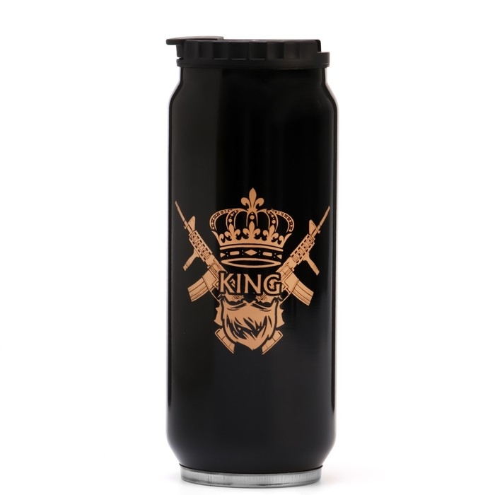 Термокружка, 400 мл, Банка Термокружка, 400 мл, Банка "Мастер К. KING", сохраняет тепло 8 ч, 7.6 х 19.3 см