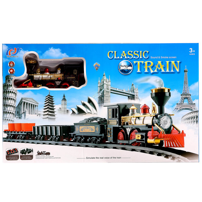 Железная дорога «Классический грузовой поезд», с дымовыми эффектами, протяжённость пути 270 см. Железная дорога «Классический грузовой поезд», с дымовыми эффектами, протяжённость пути 270 см.