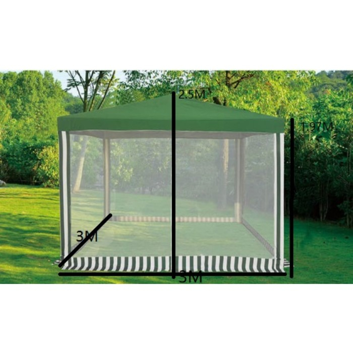 Шатер садовый 3*3м зеленый, закрытый Шатер садовый 3*3м зеленый, закрытый