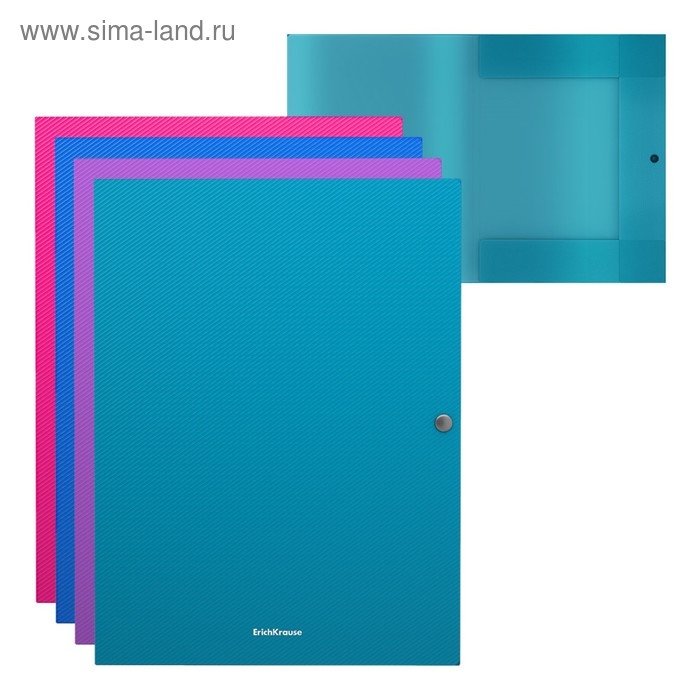 Папка на кнопке А4, 3 клапана ErichKrause Diagonal Vivid, непрозрачная, 500 мкм, корешок 8 мм, микс Папка на кнопке А4, 3 клапана ErichKrause Diagonal Vivid, непрозрачная, 500 мкм, корешок 8 мм, микс