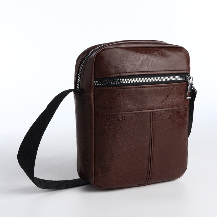 Сумка мужская на молнии, цвет коричневый Сумка мужская на молнии, цвет коричневый