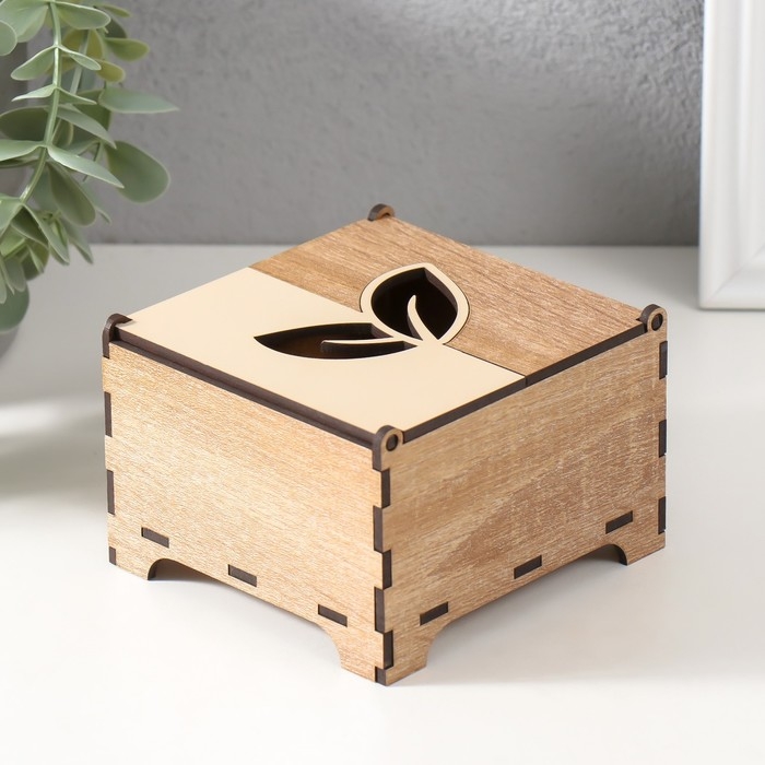 Шкатулка комбинированная  Шкатулка комбинированная "Листочки" 10,5х10х7 см