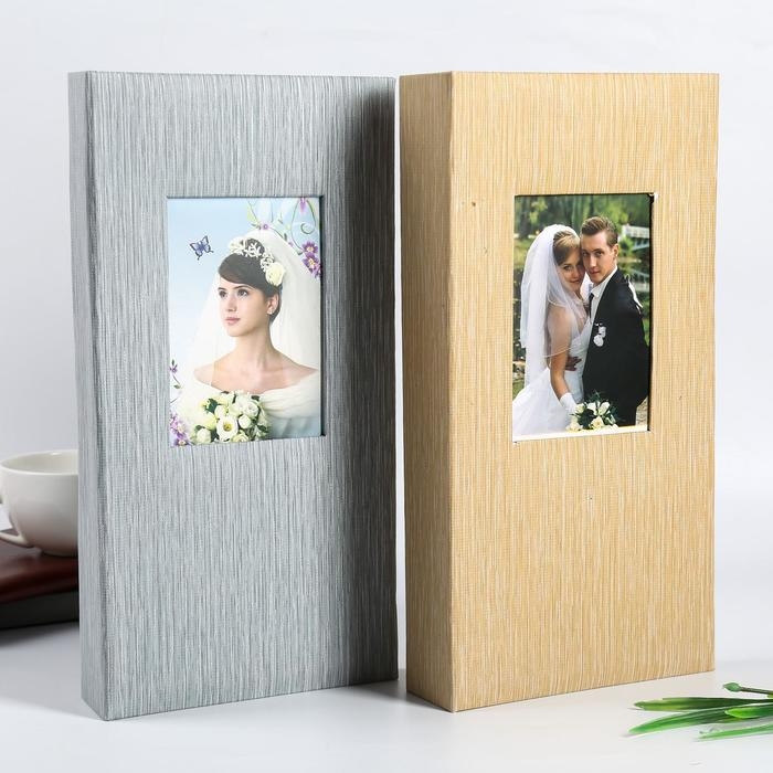 Фотоальбом на 300 фото 10х15 см, рамка 9х13 см Фотоальбом на 300 фото 10х15 см, рамка 9х13 см "Серебряные нити" МИКС 33х17х5,5 см