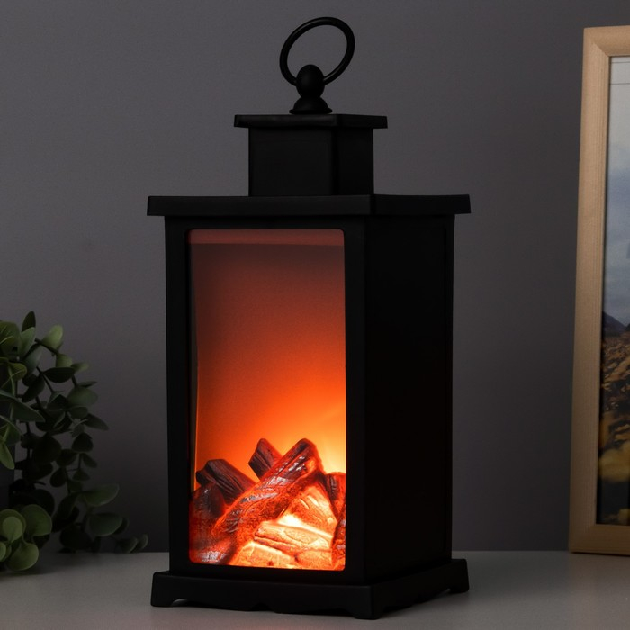 Ночник Ночник "Камин" LED чёрный 13х13х30 см RISALUX