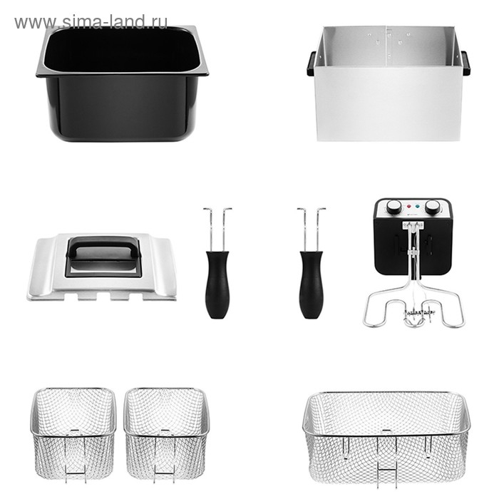 Фритюрница Kitfort КТ-2025, 3270 Вт, чаша 10 л, корзина 4.7/2 л, чёрная Фритюрница Kitfort КТ-2025, 3270 Вт, чаша 10 л, корзина 4.7/2 л, чёрная