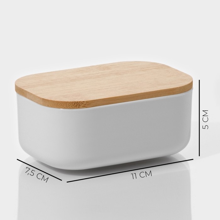 Контейнер для хранения с крышкой LaDо́m «Натурэль», 11×7,5×5 см, цвет белый Контейнер для хранения с крышкой LaDо́m «Натурэль», 11×7,5×5 см, цвет белый