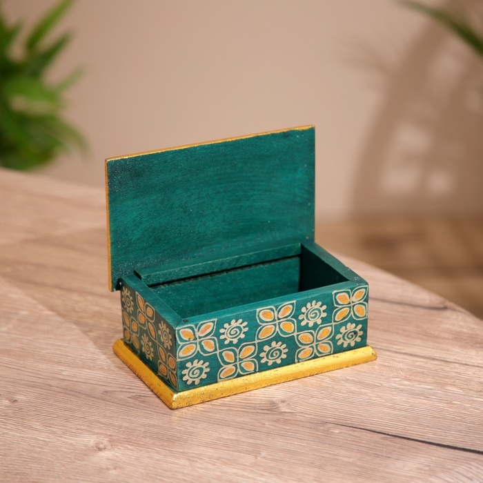 Шкатулка деревянная, батик 16х11х8 см Шкатулка деревянная, батик 16х11х8 см