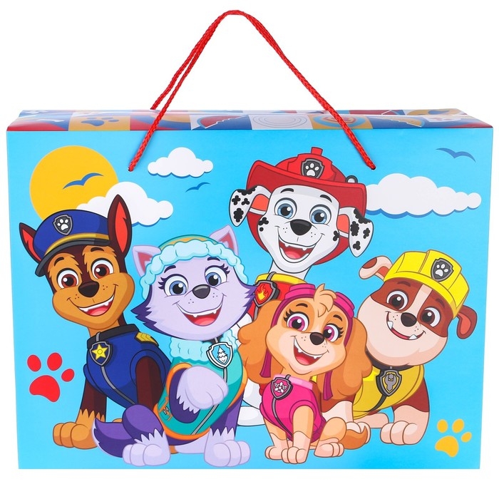Пакет-коробка, 40 х 30 х 15 см, упаковка, Щенячий патруль