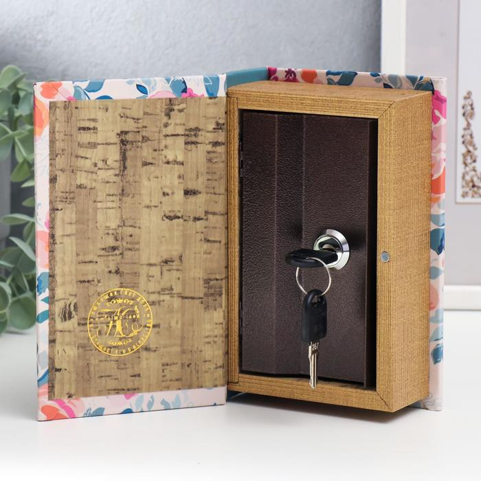 Сейф-книга дерево кожзам Сейф-книга дерево кожзам "Весенние цветы" 17х11х5 см