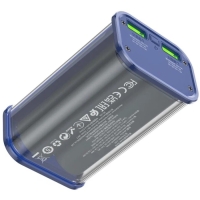 Внешний аккумулятор Hoco J105, 10000 мАч, 3 А, 2USB/Type-C/Lightning/MicroUSB, синий