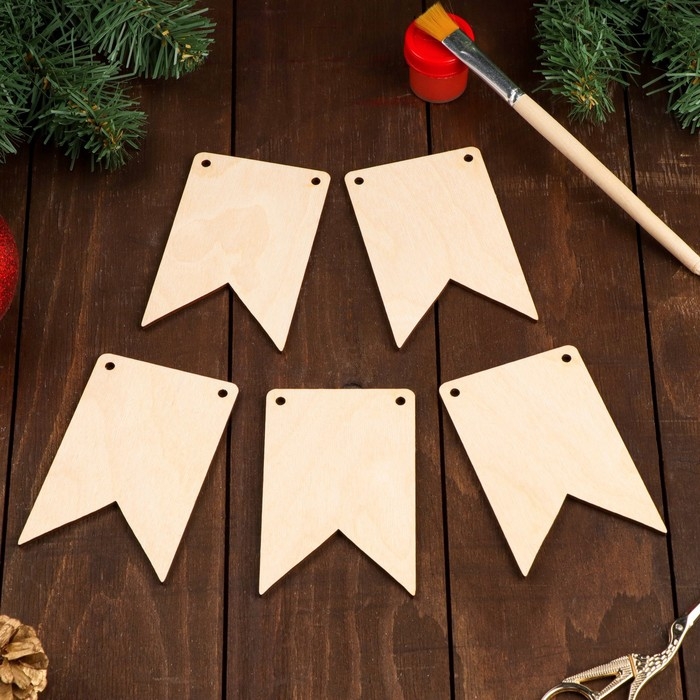 Флажки для гирлянды, 5шт, 70 х 110мм Флажки для гирлянды, 5шт, 70 х 110мм