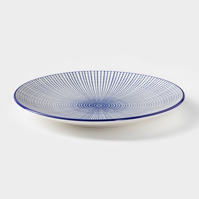 Тарелка керамическая Доляна «Мерцание», d=21,7 см, цвет синий Тарелка керамическая Доляна «Мерцание», d=21,7 см, цвет синий