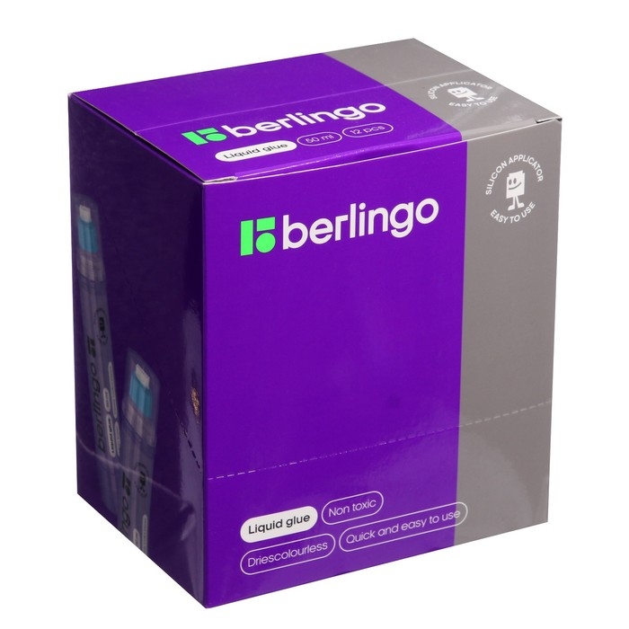 Клей канцелярский 50 г Berlingo, с силиконовым аппликатором