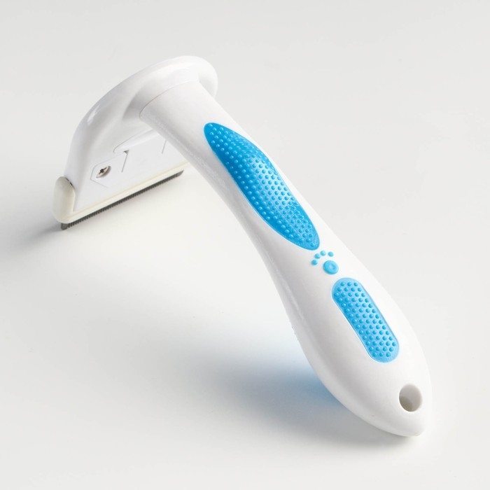 Дешеддер малый со съёмным лезвием, 15 х 6,2 см, бело-голубой Дешеддер малый со съёмным лезвием, 15 х 6,2 см, бело-голубой