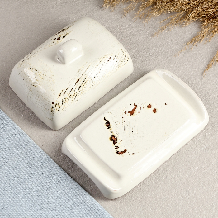 Масленка Масленка "Русская" 8х17х10см, шебби