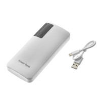 Внешний аккумулятор Luazon PB-04, 7500 мАч, 3 USB, 2 А, дисплей, фонарик, белый