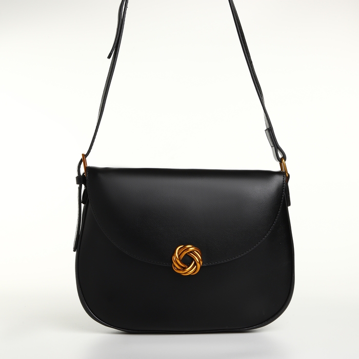 Сумка женская на клапане TEXTURA, средний размер, цвет чёрный Сумка женская на клапане TEXTURA, средний размер, цвет чёрный