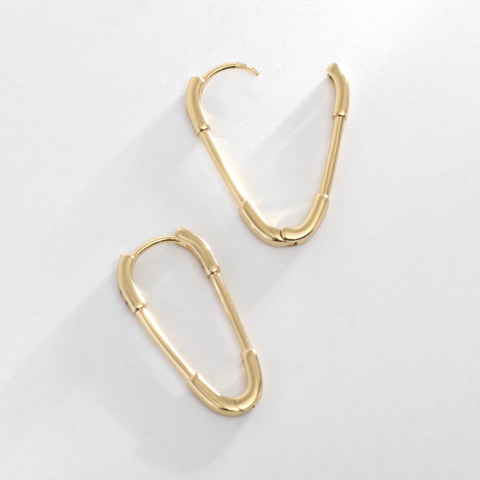 Серьги со стразами XUPING булавка классика, цвет белый в золоте Серьги со стразами XUPING булавка классика, цвет белый в золоте