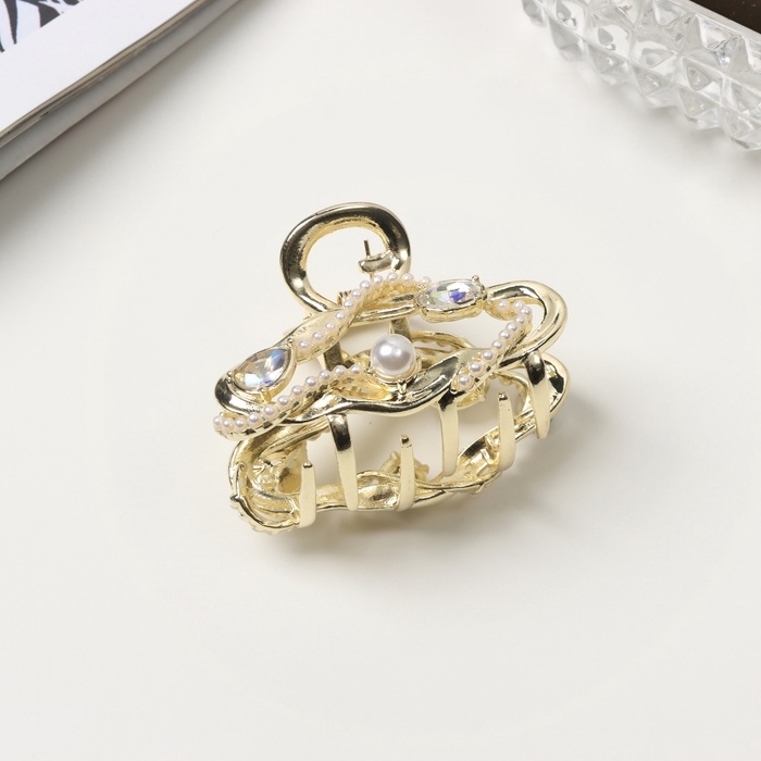 Краб для волос Краб для волос "Эдисон элит" классик, 4,5 см, золото