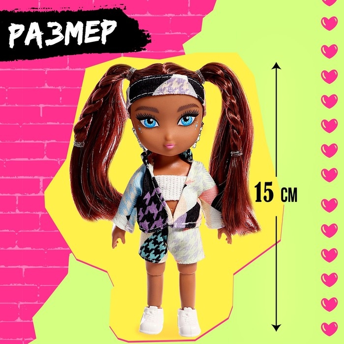Кукла шарнирная «Крутая малышка» с аксессуарами, в костюмчике Кукла шарнирная «Крутая малышка» с аксессуарами, в костюмчике