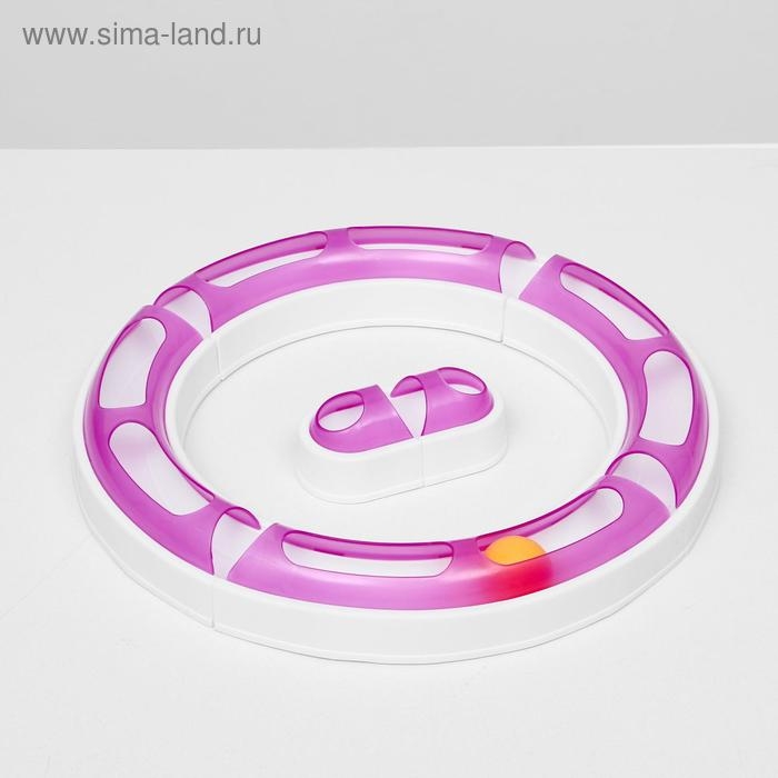 Игрушка для кошек 2 в 1  Игрушка для кошек 2 в 1 "Круг и волна" с шариком (картонная коробка), микс цветов