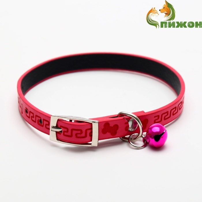 Ошейник с тиснением Ошейник с тиснением "Косточки и завитушки", основа TPR, 30 х 1 см, микс цветов