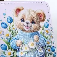 Кошелёк на молнии &laquo;Мишка&raquo;, детский, с принтом, белый