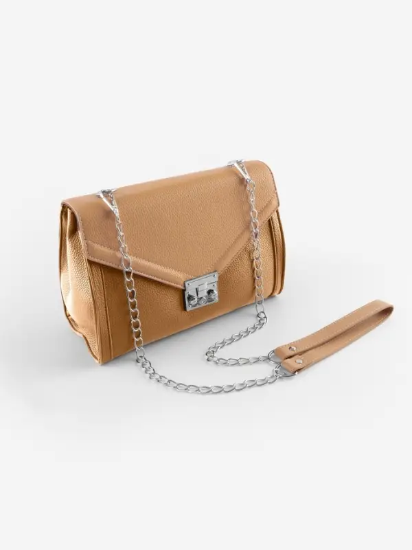 Ручка для сумки, с цепочками и карабинами, 120&times;1.8 см, бежевая