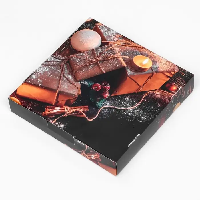 Коробка самосборная «Новогодние подарки», 16×16×3 см