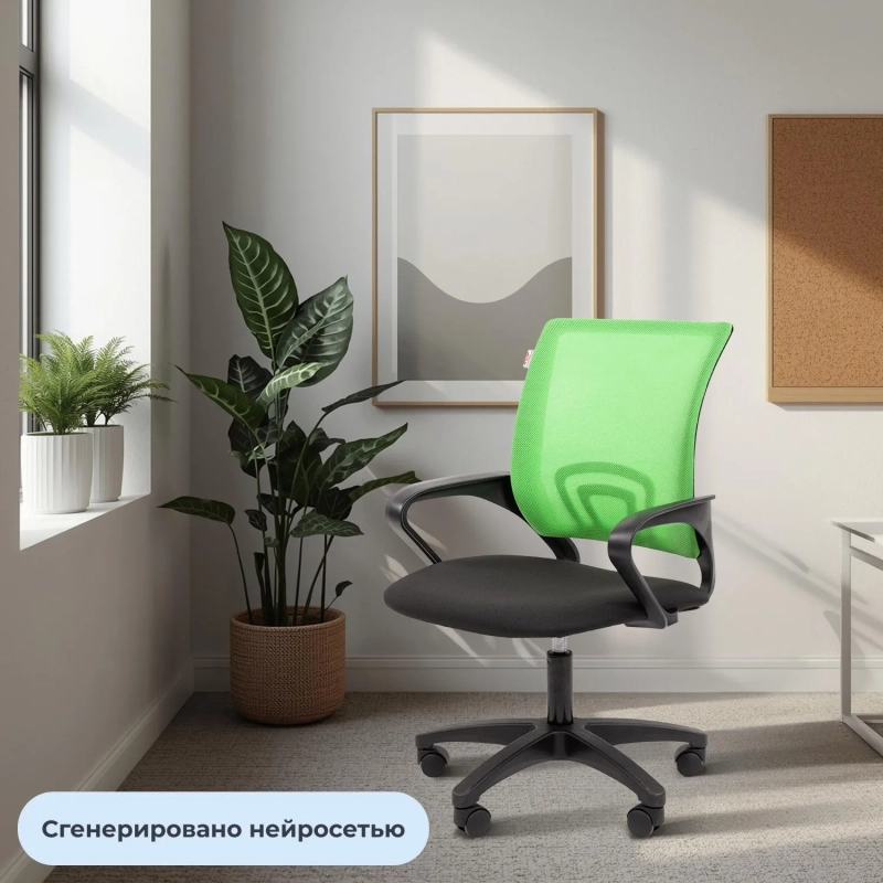 Кресло ТП 304 LT сетка/ткань,св-зеленый/черный,пластик